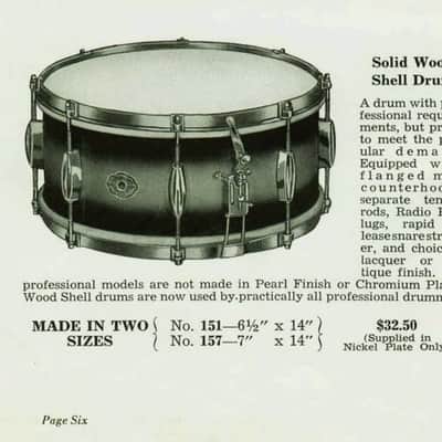 Slingerland No. 157 14x7" Student Model Snare Drum 1940s - Blue Duco image 15