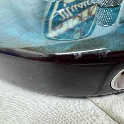 Michael Rowan Custom Guitars Journeyman Twin P90s Guitar - Trans Turquoise image 17