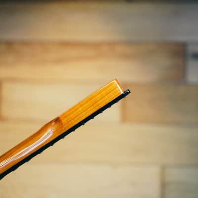 Telecaster Neck – Roasted Maple & Blackwood | 22 Frets | Light Gloss Finish | Bone Nut image 15