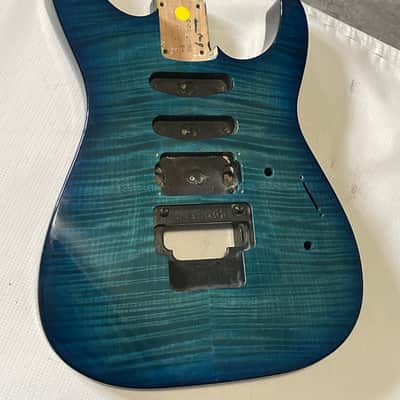 2000's Made in Japan Jackson DK2 Dinky Blue Flame Guitar Body Floyd Ready image 3