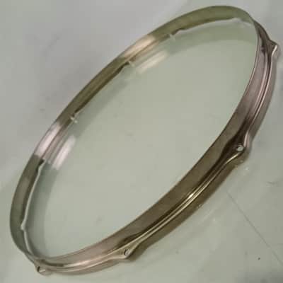 Leedy-Engraved 16"Snare Drum Batter Rim/Hoop 10Lug Nickel Brass NOB Floor Tom30s image 6