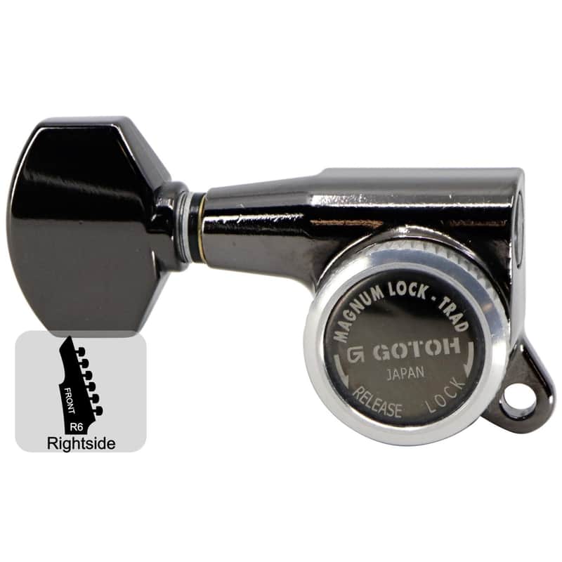 GOTOH SG381-07-MGT Locking Tuners w/ Small Knobs - Cosmo Black - 6R image 1