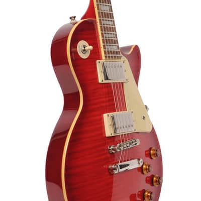 Epiphone 2019 Les Paul Standard Pro Electric Guitar & Bag - Transparent Cherry Red - Used image 4