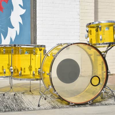 Vintage Ludwig Yellow Vistalite, Super Clean "Bonham" sizes: 14, 16, 18, 26 image 1
