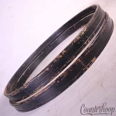 *Premier 2x 22"Bass Drum Wood Hoops/Rims Vintage 60s England UK Set Black Paint image 4