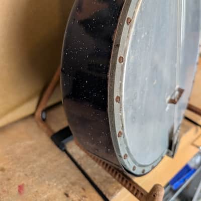 Tenor Pot Frying Pan Tenor Banjo Pre War Depression Era Original Playable Folk Art Vintage Early Century image 7