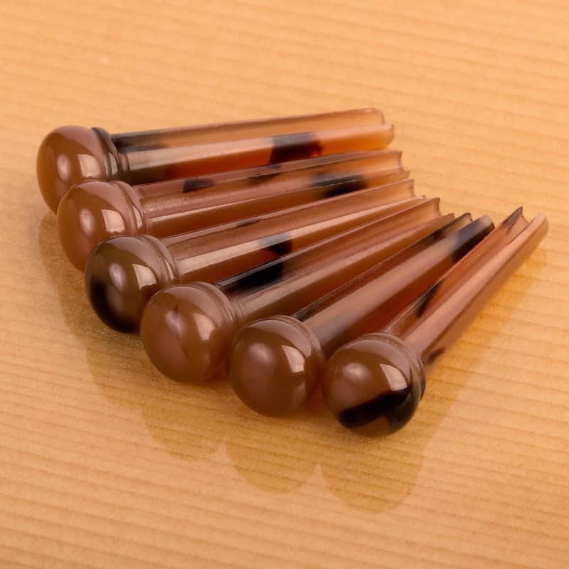 Waverly Dark Tortoise Bridge Pins, Slotted, set of 6 image 1