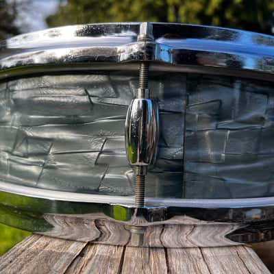 Gretsch GRETSCH VINTAGE PROGRESSIVE JAZZ MAX ROACH SNARE ROUND BADGE 4 X 14 3 PLY MBP 1950-1960 - MIDNIGHT BLUE PEARL MBP image 6