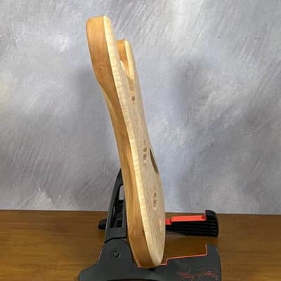 High End Offset Bass Body NOS Blistery Quilted Maple Top, solid one piece Mahogany Back - Unfinished - Front Routed - Luthier Supply R42 image 16