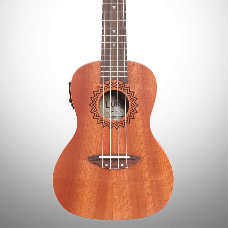 Luna UKE-VMC-EL Vintage Mahogany Concert Ukulele w/ Preamp image 3