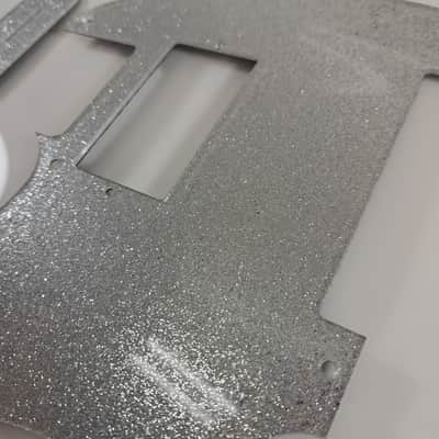 Lefty Left Handed Platinum Silver Glitter Humbucking Pickguard + Control Cover set for Fender Tele Telecaster image 3