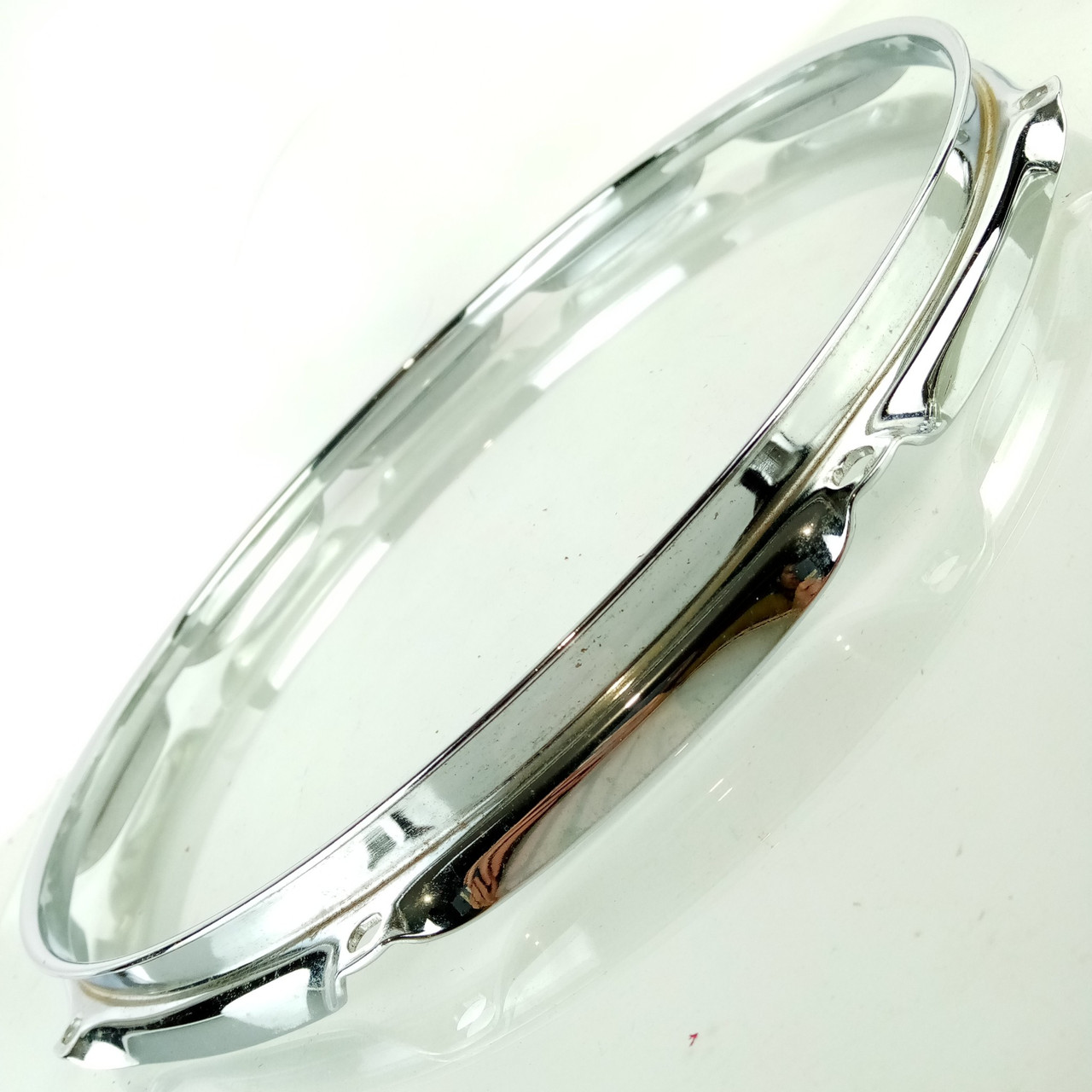Ludwig 14"2.3mm 10Lug Snare/Tom Drum Batter Rim/Hoop Chrome Triple Flange USA80s — main photograph