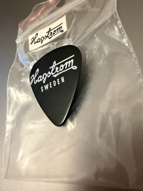 Hagstrom Guitar pick 70s-80s - Black with white lettering image 1