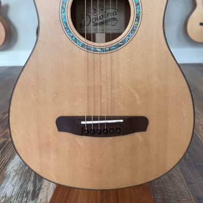 Dowina Cocobola Bona Vida Acoustic Guitar Old Stock Sitka/Cocobolo Parlor Sized with Custom Italian Hardshell Case image 2