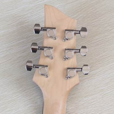 Red Custom HH Electric Guitar, Quilted Maple Top Body, Maple Neck, 24 Frets image 9
