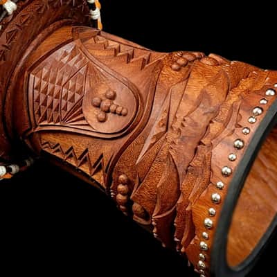 Djembe Drum Guinea Large Pro Hardwood - Lenke Wood Handmade All Solid One Piece image 4