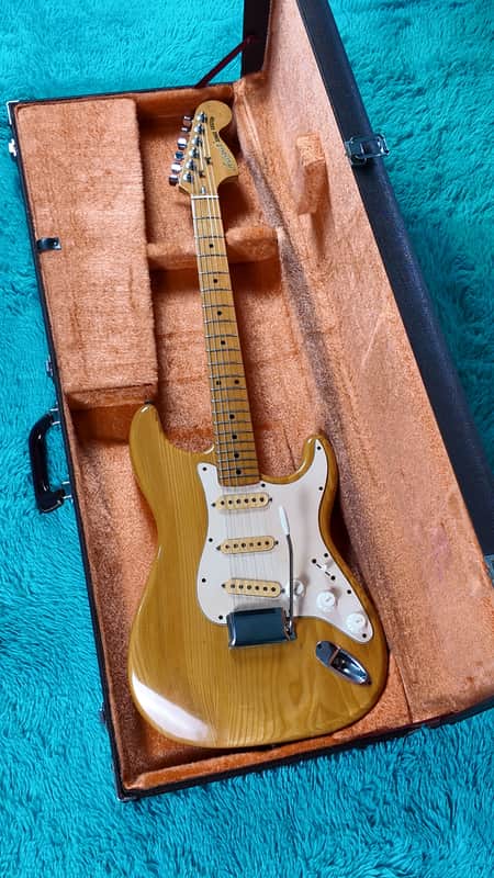 1976 Aria Pro II Stage Caster MIJ Matsumoku Natural Ash Strat w/ Case image 1