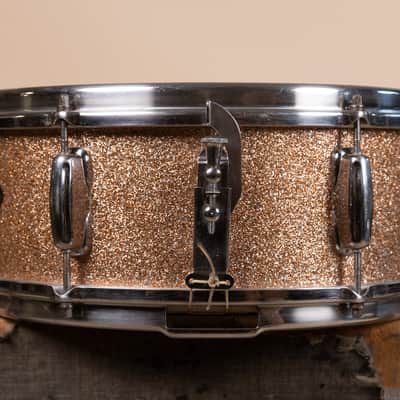 1960s Slingerland 5x14 Champagne Student Deluxe Snare Drum image 2