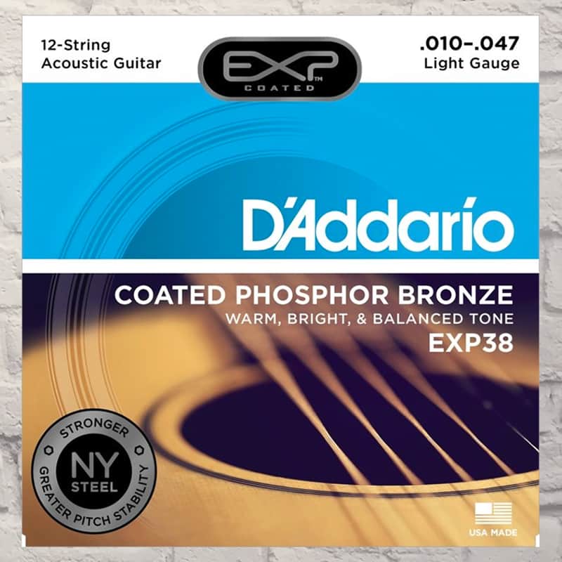D'Addario EJ38 12-String Light Phosphor Bronze Acoustic Strings 10-47 image 1