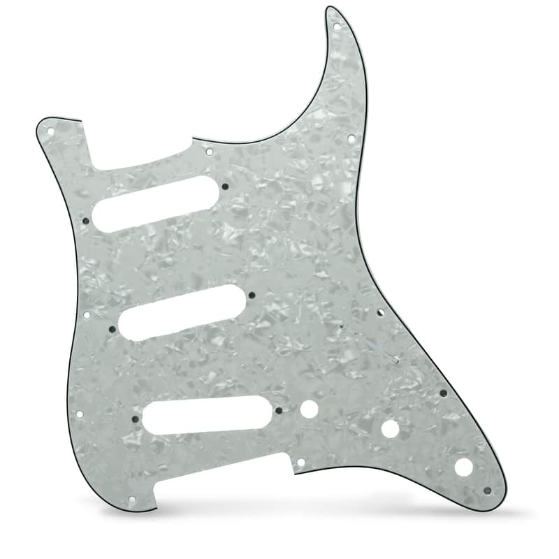 AxLabs Strat-Style Pickguard - 3 Ply / 11-Hole White Pearl image 1