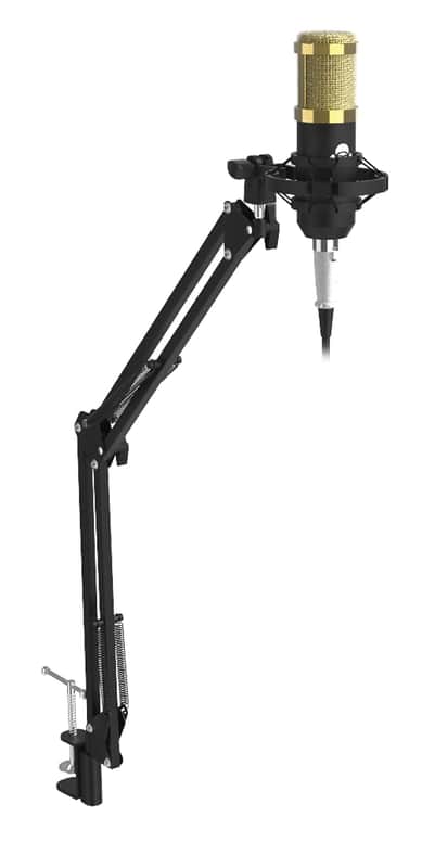 IDANCE Microphone Boom Arm, Adjustable Arm Scissor Mic Stand Desk Mount, Shock Mount Mic Holder, Podcast Condenser Microphone Holder, Desktop Mic Stand, Boom Stand for Recording, Gaming, Streaming image 1