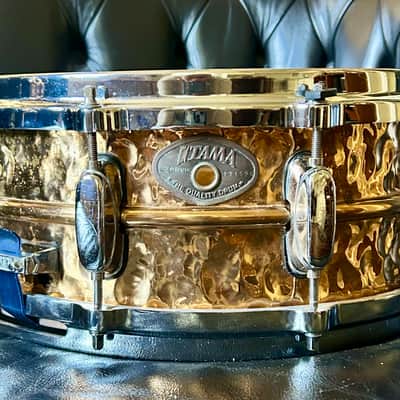 Tama Star Walnut 3pz Light Indigo Chestnut + Snare Bronze Hand Hammered image 4