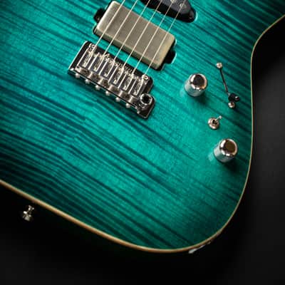 Tom Anderson Drop Top Transparent Teal Burst (06-26-24A) image 8