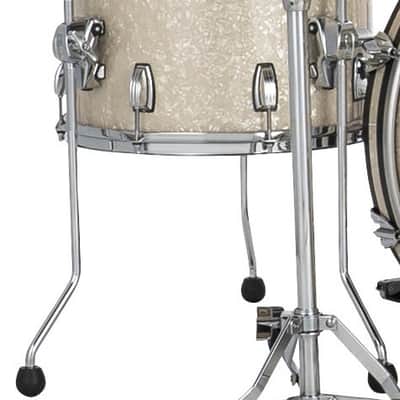 Ludwig *Pre-Order* Classic Maple 14x14" Vintage White Marine Pearl Floor Tom Drum w/Legs | Made in the USA | Special Order | Authorized Dealer image 1