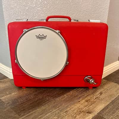 “RED TRUCKER” busker style suitcase drum by Vintage Suitcase Kick Drums image 4