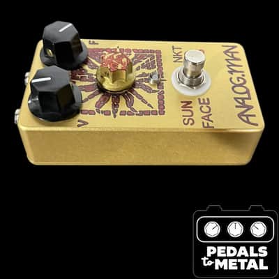 Analogman Sun Face Red Dot NKT LG Low Gain Germanium Fuzz with Sun Dial Knob 2023 - Present - Gold X16794 image 3