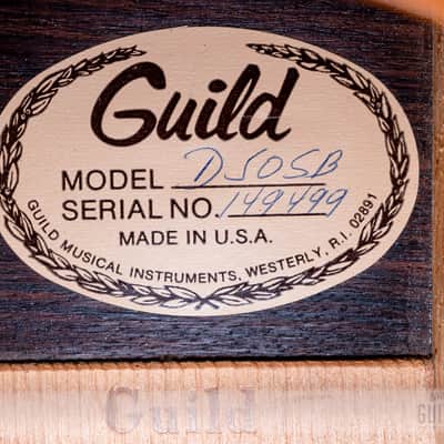 1976 Guild D-50 Bluegrass Special Vintage Dreadnought Acoustic Guitar Sunburst w/ Case, USA Westerly image 7