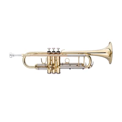 Stagg LV-TR5205 ML-Bore Gold Brass Leadpipe  Key of Bb Trumpet w/Case & Mouthpiece 7C & Silver Plated image 2