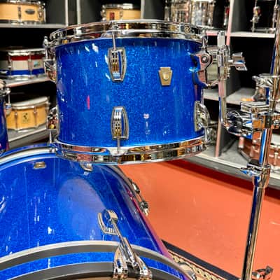Ludwig Classic Maple Downbeat Outfit 8x12 / 14x14 / 14x20" Drum Set- Blue Sparkle image 4
