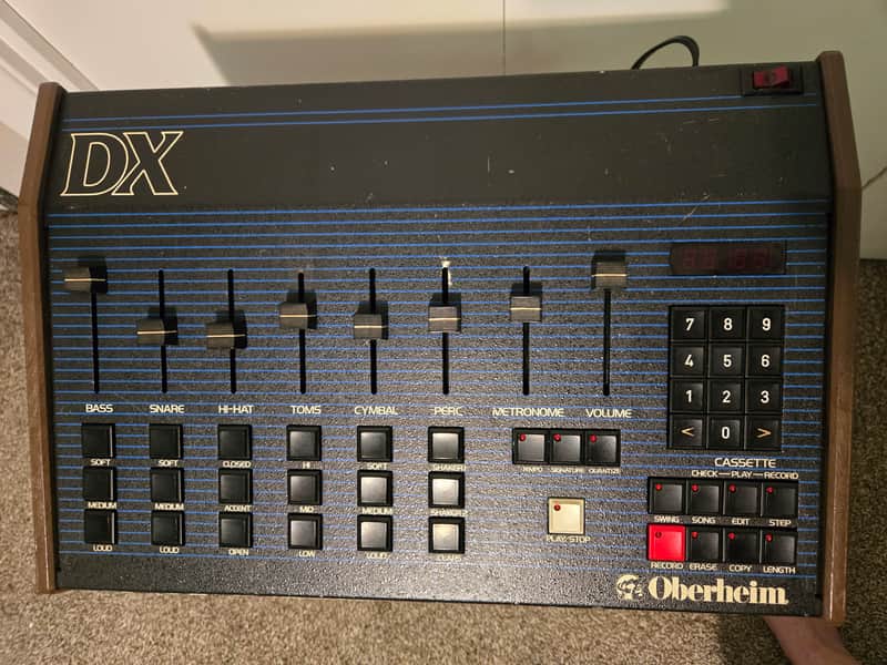 Oberheim DX 6-Voice Drum Machine 1982 - Blue with Wood Sides image 1