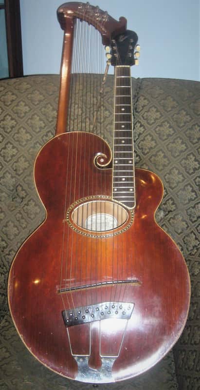 Gibson Model U Harp-Guitar 1916 Cherry Sunburst Kalamazoo, Michigan USA image 1