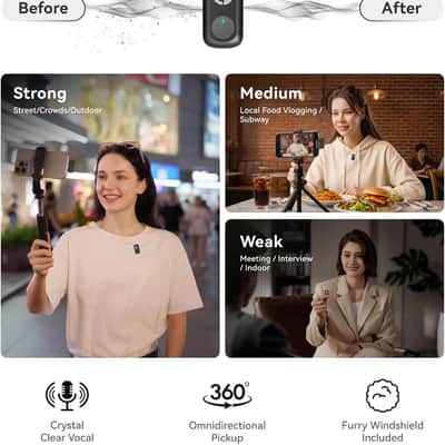 DJI Mic Mini (1 TX + 1 RX), Wireless Lavalier Microphone for iPhone/Camera/Android, Ultralight, Detail-Rich Audio, Noise Cancelling, Automatic Limiting, Vlog, Streaming, 400m Transmission image 5