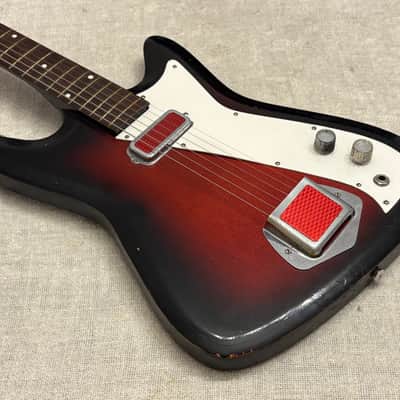 1960’s Kay Vanguard II Single Pickup Garage Rock Guitar “Red Devil” Red Foil Reflector Model USA image 10