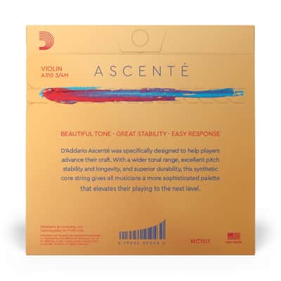Mint D'Addario A310 3/4M Ascenté Violin String Set, 3/4 Scale, Medium Tension image 3