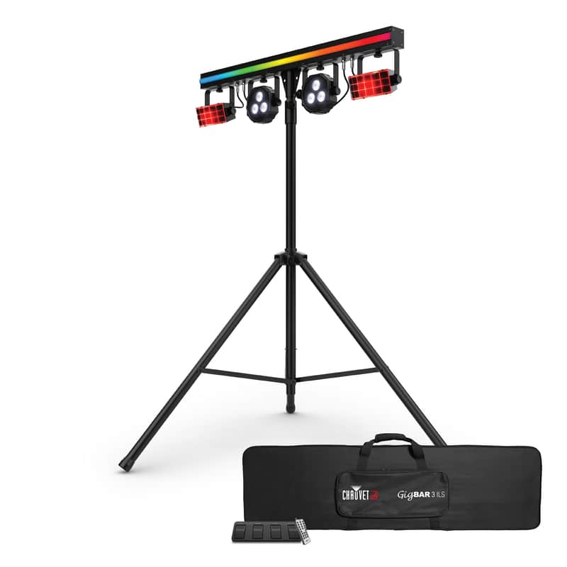 Chauvet DJ GIGBAR 3 ILS Light Bar w/(2) Derby/Pars/Strip+Tripod+Footswitch+Bag image 1