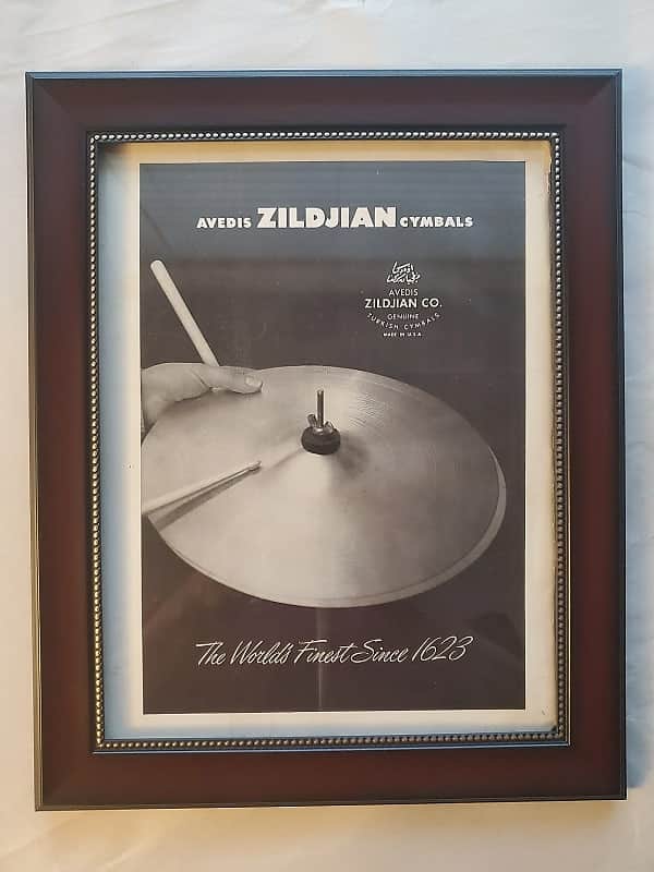 1965 Zildjian Cymbals Promotional Ad Framed Zildjian Hi-Hats Original image 1