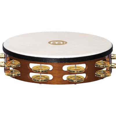 Meinl TAH2B-AB 10" Traditional Wood Tambourine  w/ Double Row Brass Jingles