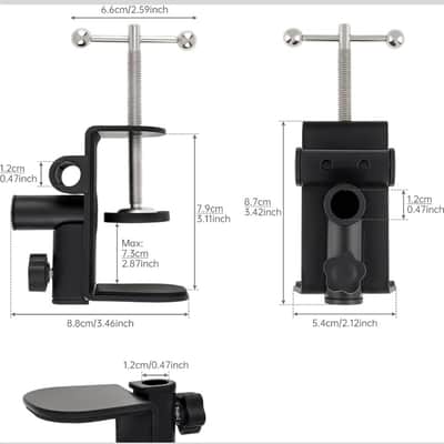 OriGlam Table Mount 3-in-1 Metal C-Clamp 2026 - Black image 4