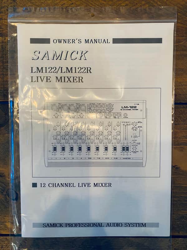 Samick LM122/LM122R Live Mixer Owners Manual 1995 image 1