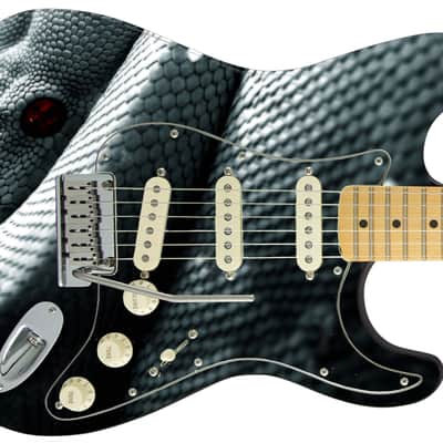 Sticka Steves Guitar Skin Axe Wrap Re-skin Vinyl Decal DIY White Snake Python 755 image 3