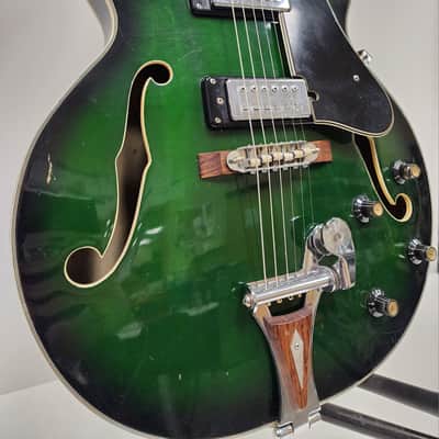 Univox Coily U1825 Electric Semi-Hollow Body 1960's - Green Burst *No Case* image 3