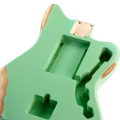 Finished Alder Jazzmaster/ Offset Guitar Body - Relic Surf Green image 4