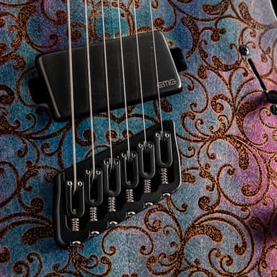 Mayones Duvell Elite VF EMG 6 Transparent Custom Floral image 8