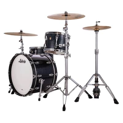Ludwig Hybrid Black Sparkle 3pc Maple Drum Set image 2