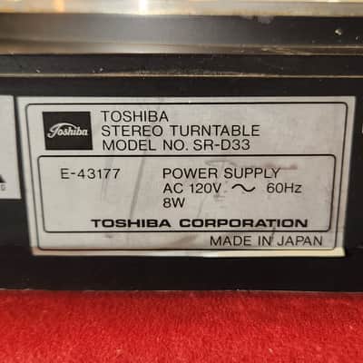 Toshiba SR-D33 Turntable image 13