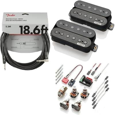 EMG Jim Root JR Daemonum Black Active Humbucker Set Standard Spaced Short Shaft Pots (FENDER 18FT ) image 1